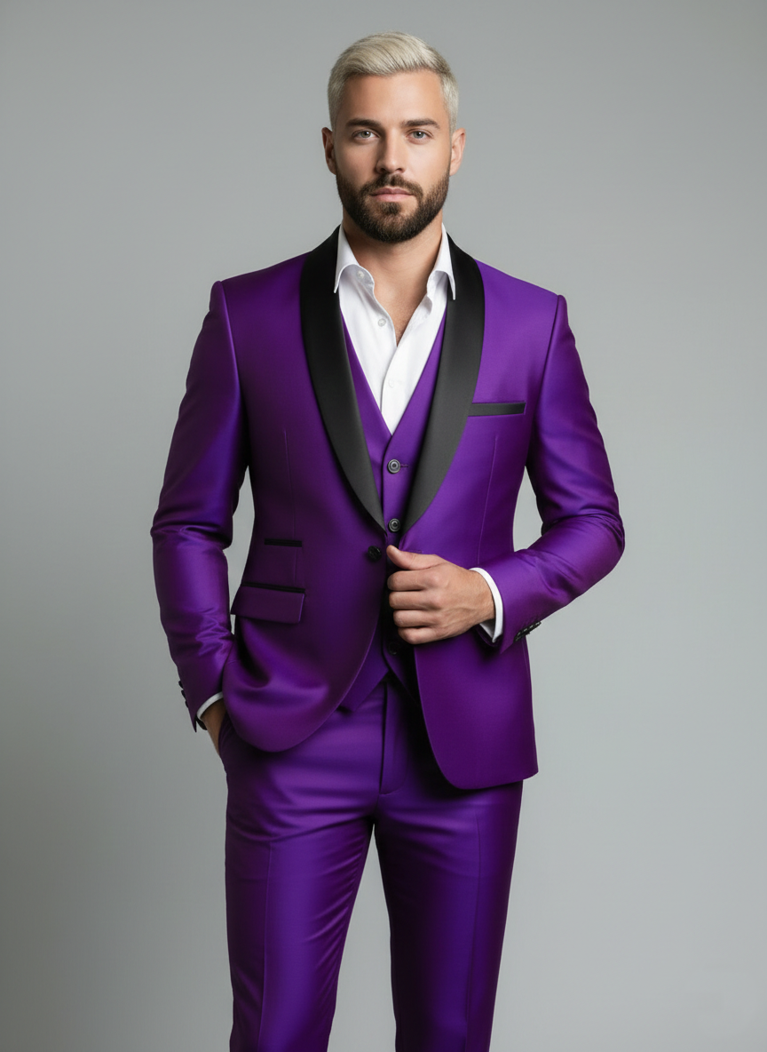Traje de esmoquin formal de corte entallado para hombre de negocios