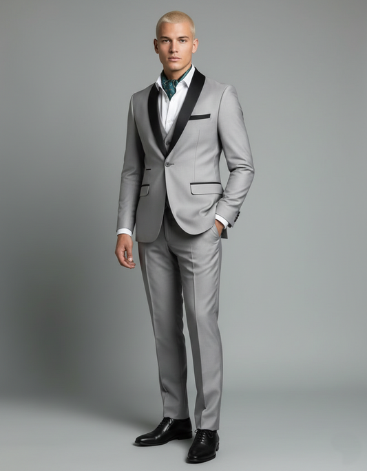 Traje de esmoquin formal de corte entallado para hombre de negocios
